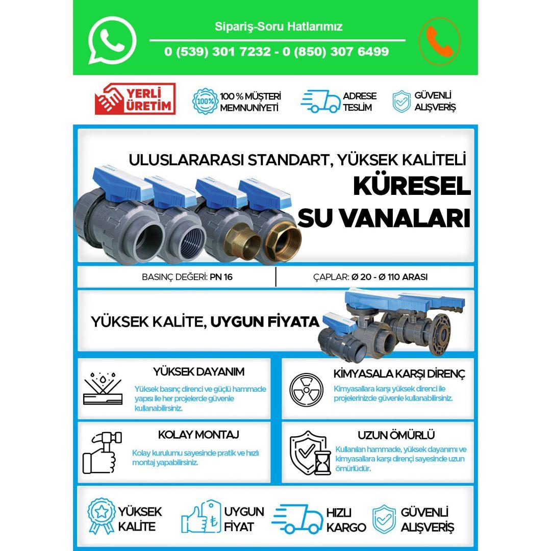 U-PVC Yapıştırma Muflu Küresel Su Vanası - Görsel 2